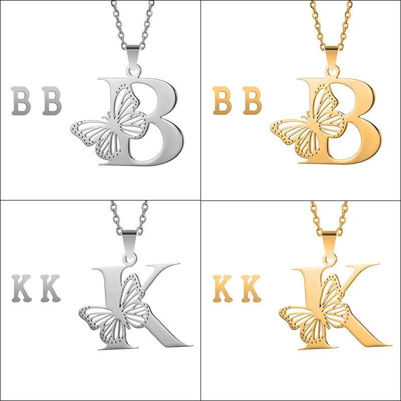 26 letter stainless steel necklace