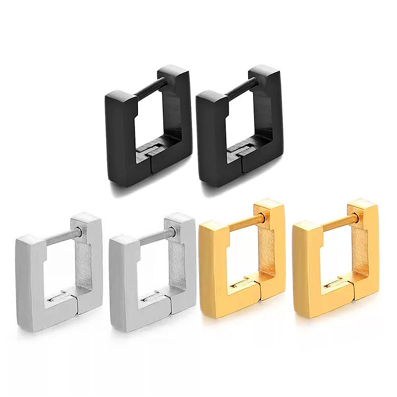 Square shaped stainless steel earrings